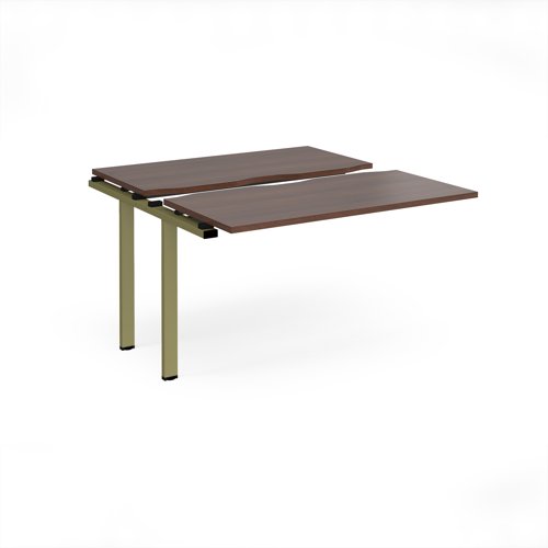 Adapt sliding top add on unit single 1200mm x 1200mm - green frame, walnut top