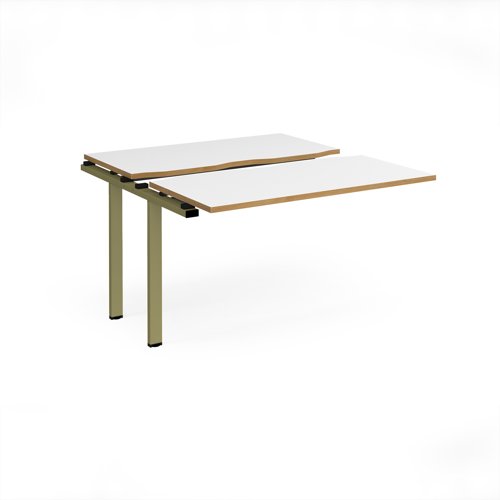 Adapt sliding top add on unit single 1200mm x 1200mm - green frame, white top, oak edge