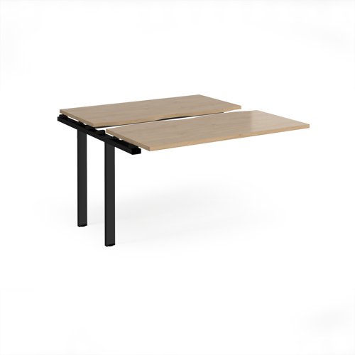 Adapt sliding top add on unit single 1200mm x 1200mm - black frame, kendal oak top