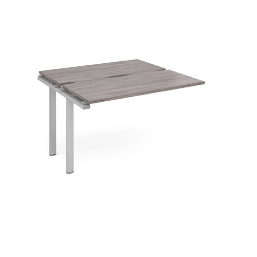 Adapt sliding top add on unit single 1200mm x 1200mm - silver frame, grey oak top