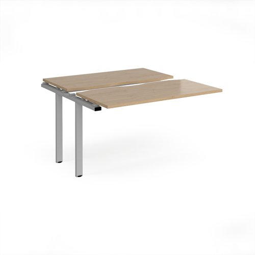 Adapt sliding top add on unit single 1200mm x 1200mm - silver frame, kendal oak top