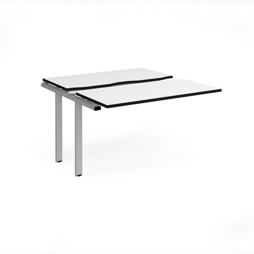 Adapt sliding top add on unit single 1200mm x 1200mm - silver frame, white top, black edge