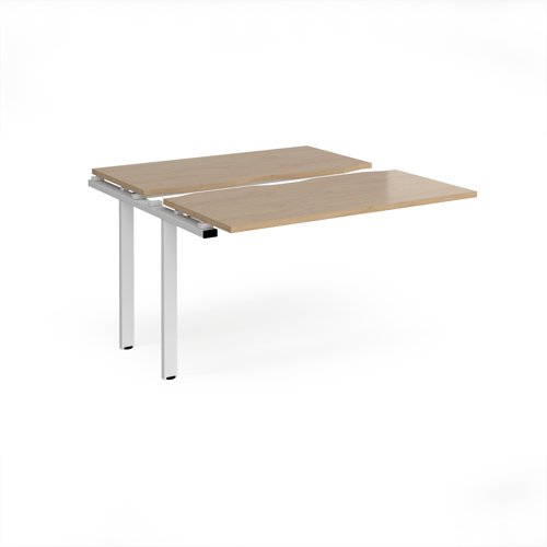 Adapt sliding top add on unit single 1200mm x 1200mm - white frame, kendal oak top