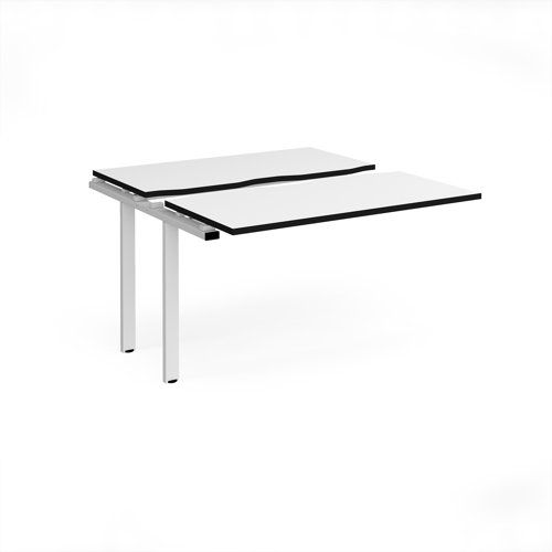 Adapt sliding top add on unit single 1200mm x 1200mm - white frame, white top, black edge