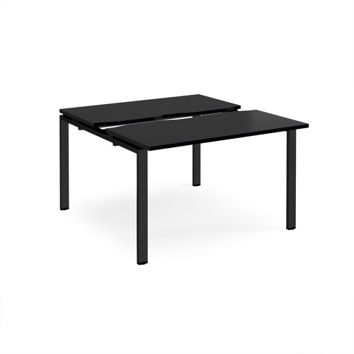Adapt sliding top back to back desks 1200mm x 1200mm - black frame, black top