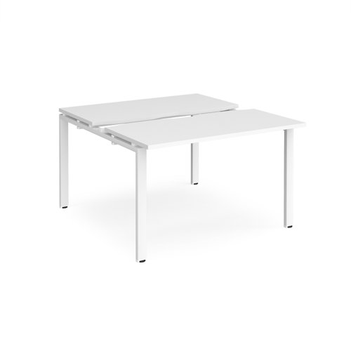 Adapt sliding top back to back desks 1200mm x 1200mm - white frame, white top