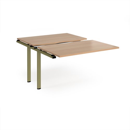 Adapt sliding top add on unit single 1200mm x 1600mm - green frame, beech top