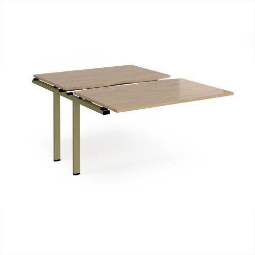 Adapt sliding top add on unit single 1200mm x 1600mm - green frame, kendal oak top