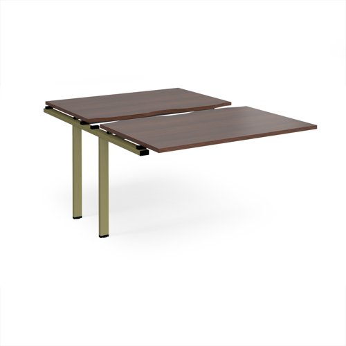 Adapt sliding top add on unit single 1200mm x 1600mm - green frame, walnut top