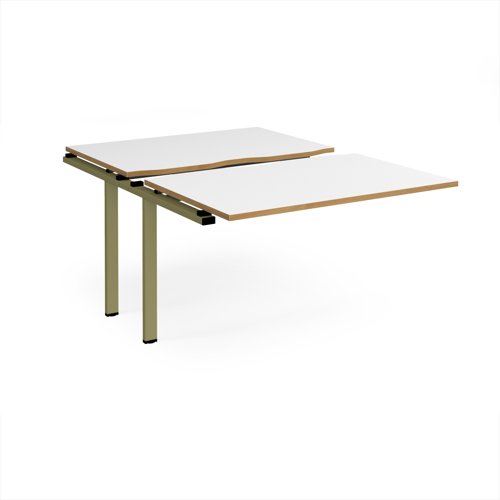 Adapt sliding top add on unit single 1200mm x 1600mm - green frame, white top, oak edge