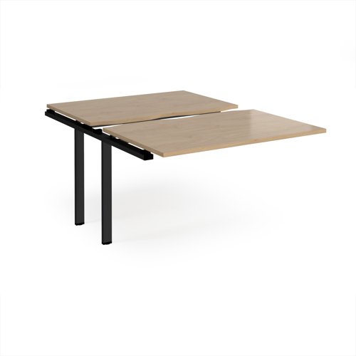 Adapt sliding top add on unit single 1200mm x 1600mm - black frame, kendal oak top