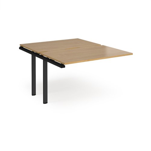 Adapt sliding top add on unit single 1200mm x 1600mm - black frame, oak top