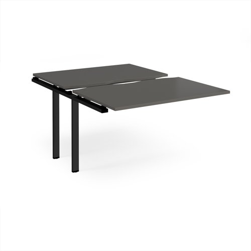 Adapt sliding top add on unit single 1200mm x 1600mm - black frame, storm grey top