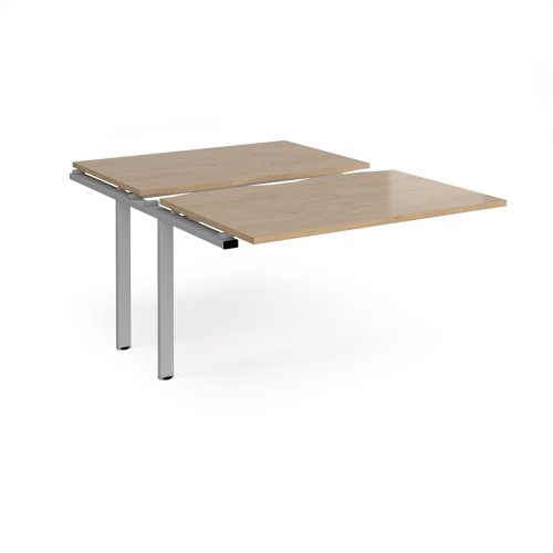 Adapt sliding top add on unit single 1200mm x 1600mm - silver frame, kendal oak top