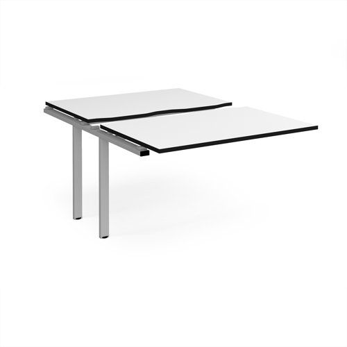 Adapt sliding top add on unit single 1200mm x 1600mm - silver frame, white top, black edge