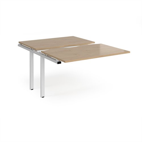 Adapt sliding top add on unit single 1200mm x 1600mm - white frame, kendal oak top