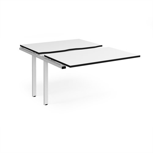 Adapt sliding top add on unit single 1200mm x 1600mm - white frame, white top, black edge