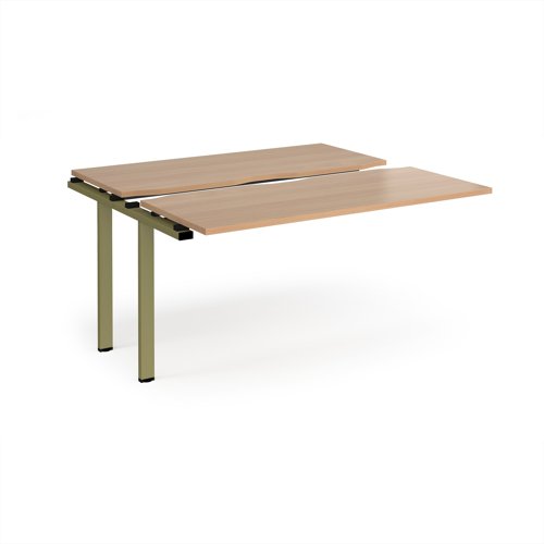 Adapt sliding top add on unit single 1400mm x 1200mm - green frame, beech top