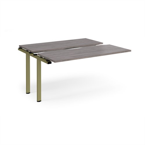 Adapt sliding top add on unit single 1400mm x 1200mm - green frame, grey oak top
