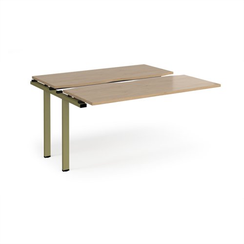 Adapt sliding top add on unit single 1400mm x 1200mm - green frame, kendal oak top