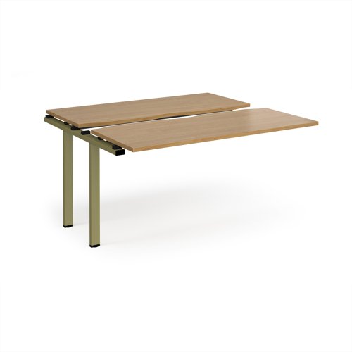 Adapt sliding top add on unit single 1400mm x 1200mm - green frame, oak top