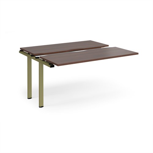 Adapt sliding top add on unit single 1400mm x 1200mm - green frame, walnut top
