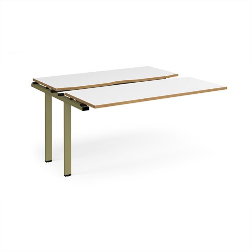 Adapt sliding top add on unit single 1400mm x 1200mm - green frame, white top, oak edge