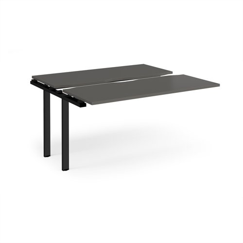 Adapt sliding top add on unit single 1400mm x 1200mm - black frame, storm grey top