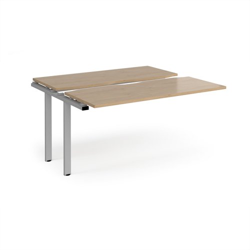 Adapt sliding top add on unit single 1400mm x 1200mm - silver frame, kendal oak top
