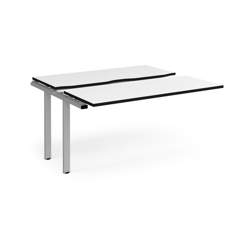 Adapt sliding top add on unit single 1400mm x 1200mm - silver frame, white top, black edge