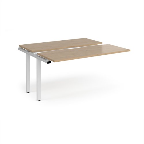 Adapt sliding top add on unit single 1400mm x 1200mm - white frame, kendal oak top