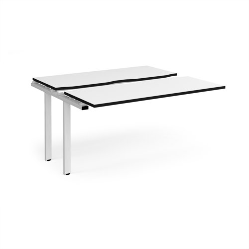 Adapt sliding top add on unit single 1400mm x 1200mm - white frame, white top, black edge