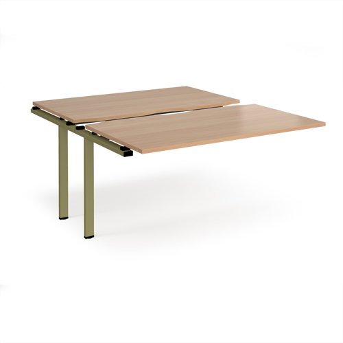 Adapt sliding top add on unit single 1400mm x 1600mm - green frame, beech top