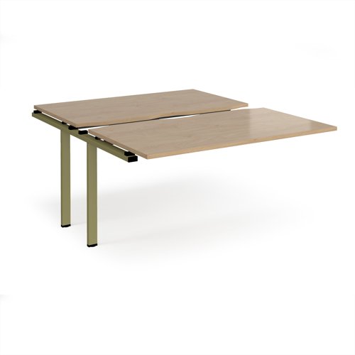 Adapt sliding top add on unit single 1400mm x 1600mm - green frame, kendal oak top