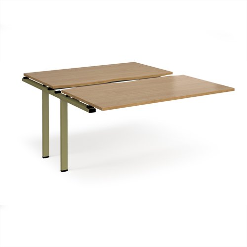 Adapt sliding top add on unit single 1400mm x 1600mm - green frame, oak top