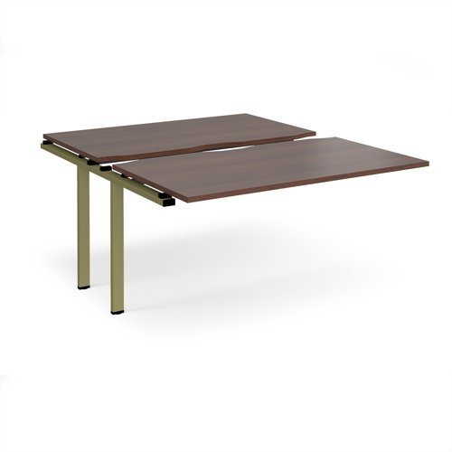 Adapt sliding top add on unit single 1400mm x 1600mm - green frame, walnut top
