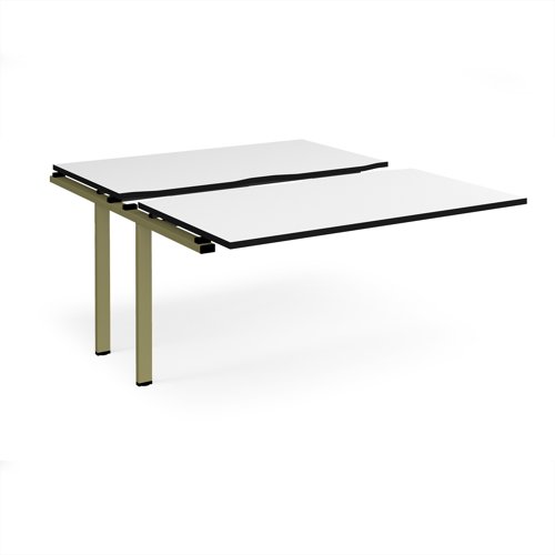 Adapt sliding top add on unit single 1400mm x 1600mm - green frame, white top, black edge