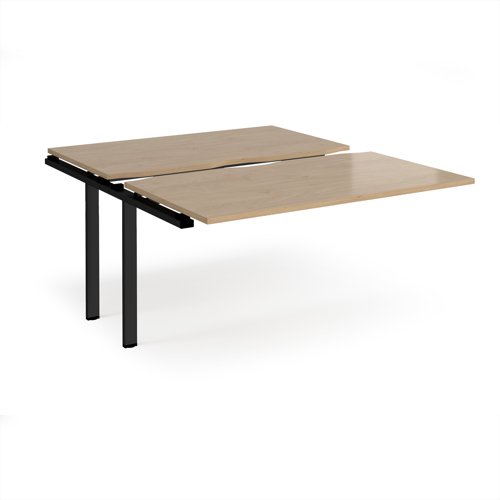 Adapt sliding top add on unit single 1400mm x 1600mm - black frame, kendal oak top