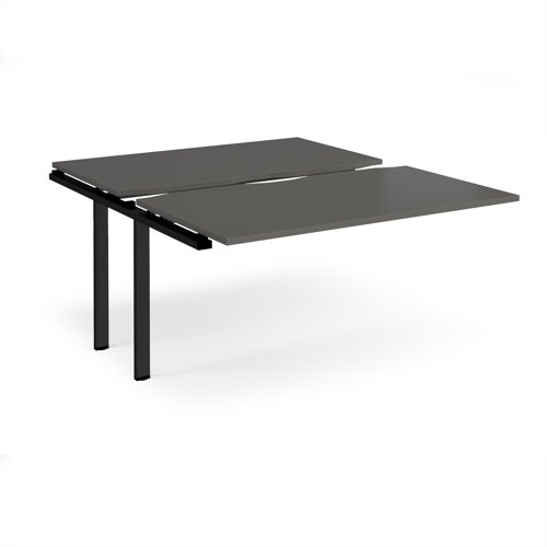 Adapt sliding top add on unit single 1400mm x 1600mm - black frame, storm grey top