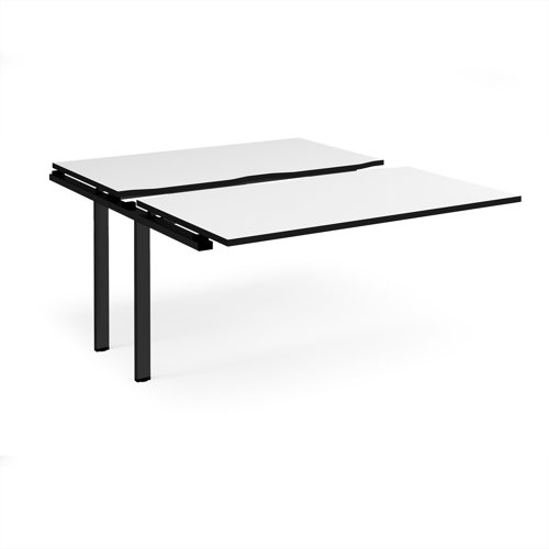 Adapt sliding top add on unit single 1400mm x 1600mm - black frame, white top, black edge