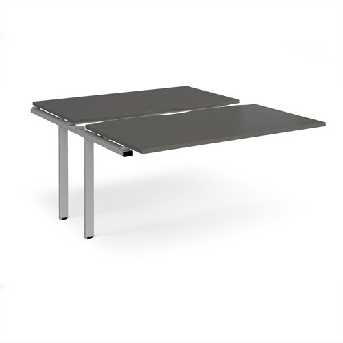 Adapt sliding top add on unit single 1400mm x 1600mm - silver frame, storm grey top