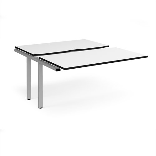 Adapt sliding top add on unit single 1400mm x 1600mm - silver frame, white top, black edge