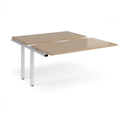 Adapt sliding top add on unit single 1400mm x 1600mm - white frame, kendal oak top