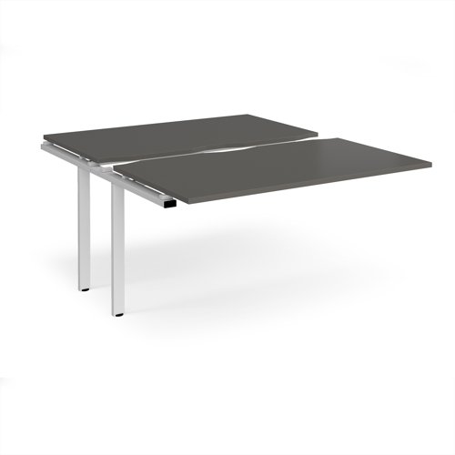 Adapt sliding top add on unit single 1400mm x 1600mm - white frame, storm grey top