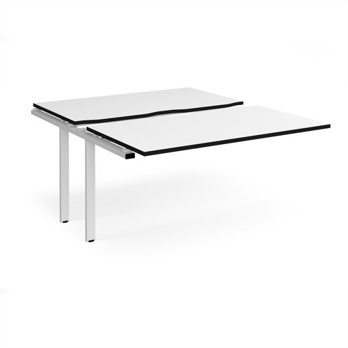Adapt sliding top add on unit single 1400mm x 1600mm - white frame, white top, black edge
