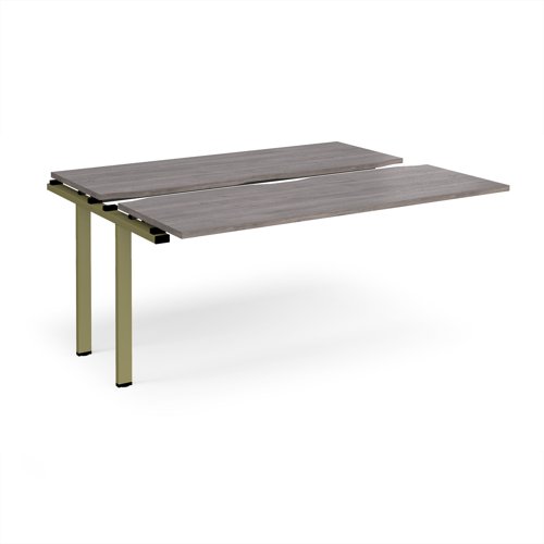 Adapt sliding top add on unit single 1600mm x 1200mm - green frame, grey oak top