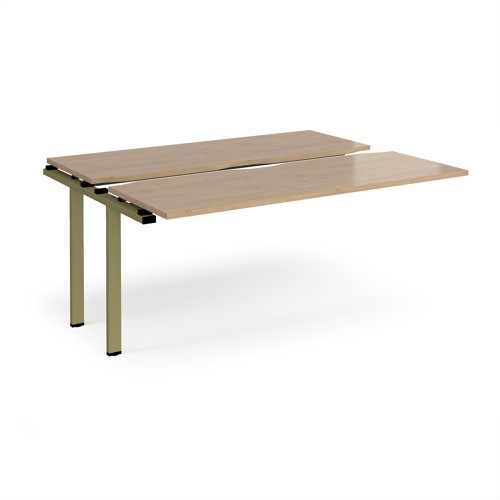 Adapt sliding top add on unit single 1600mm x 1200mm - green frame, kendal oak top