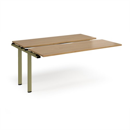 Adapt sliding top add on unit single 1600mm x 1200mm - green frame, oak top
