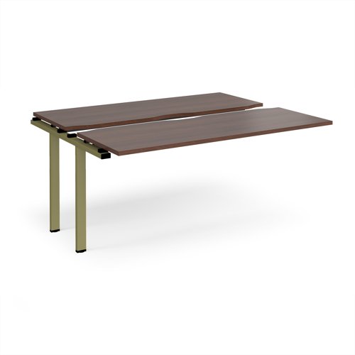 Adapt sliding top add on unit single 1600mm x 1200mm - green frame, walnut top