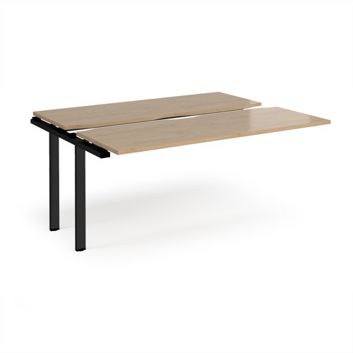 Adapt sliding top add on unit single 1600mm x 1200mm - black frame, kendal oak top